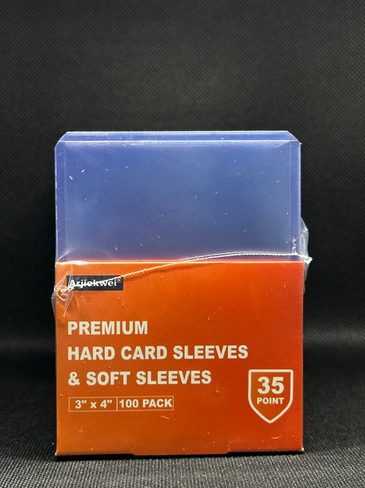 Arjiekwei 3”x4” Hard Plastic Card Protectors – 100 Toploaders & 100 Soft Sleeves for Trading, Sports, Football, and Game Cards